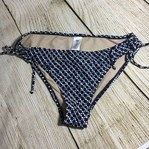 GAP Navy blue/White Print Side-Tie Bikini Bottom